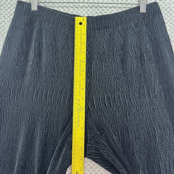 Habitat Pants Women L Black Soft Textured Wide Leg High Rise Pull On Lagenlook - Picture 10 of 14